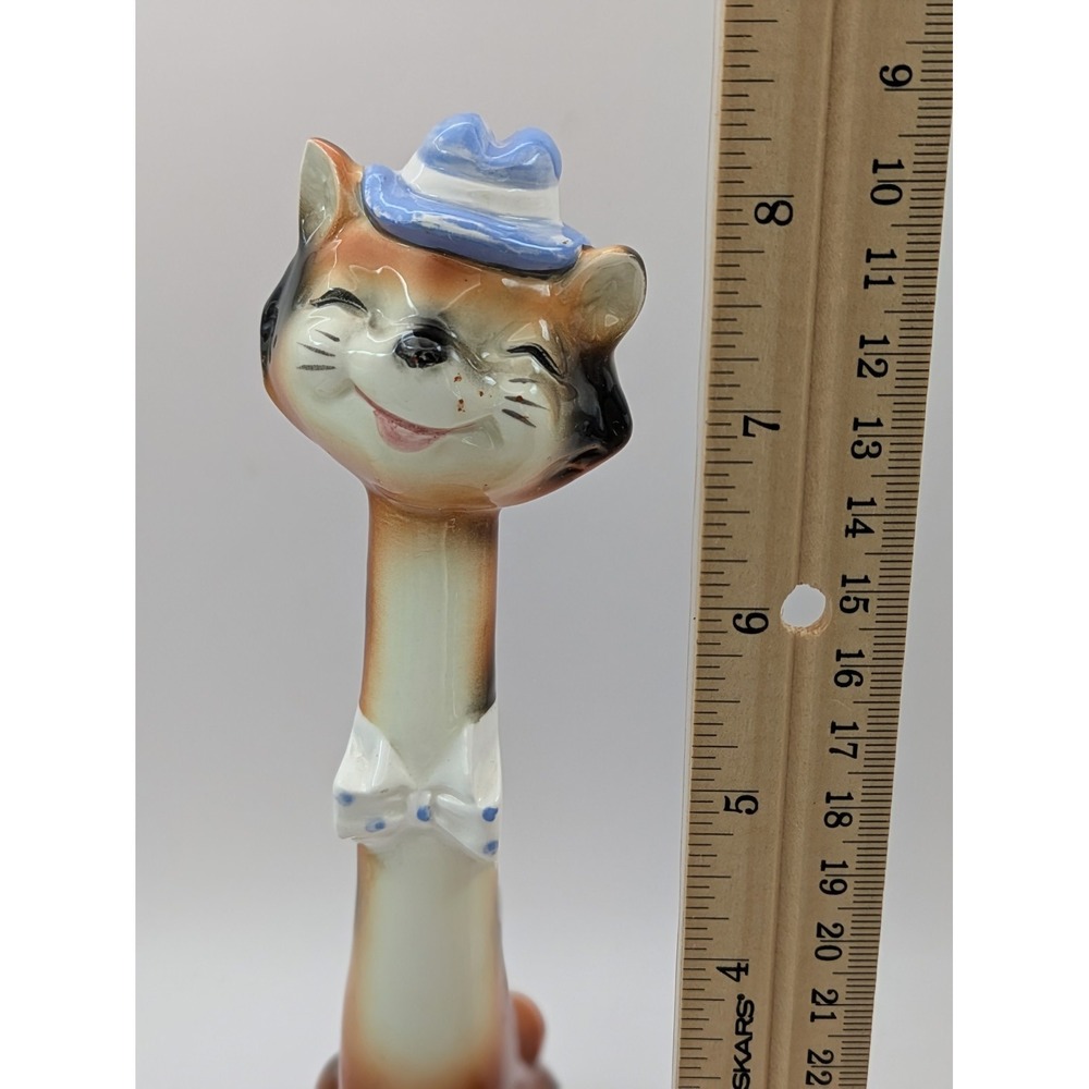 VTG 1956 Napco Tall Long‎ Neck Anthropomorphic Cat Kitten Shaker Salt Pepper - Picture 11 of 11
